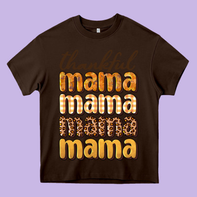 Thankful Mama Heavy Core Tee Designed By Bundleandbundleshop