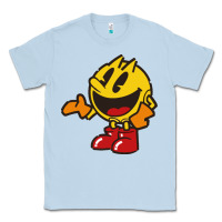 Dusty Blue pacman Classic Tee - DesigneFamous