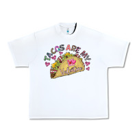 White Tacos Are My Valentine Urban Heavy Tee - CowhideDigitalArt