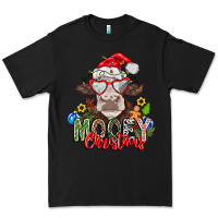 Black Mooey Christmas Premium Tee - CowhideDigitalArt