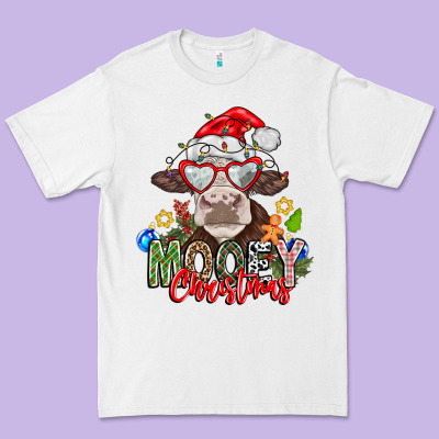 Mooey Christmas Premium Tee Designed By Cowhidedigitalart