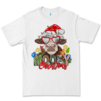 White Mooey Christmas Premium Tee - CowhideDigitalArt
