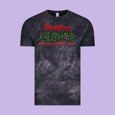 Festive Christmas Lights Text Art Vintage Tee Designed By Cowhidedigitalart