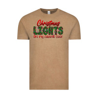 Vintage Coffee festive christmas lights text art Vintage Tee - CowhideDigitalArt