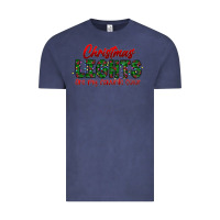 Vintage Denim festive christmas lights text art Vintage Tee - CowhideDigitalArt