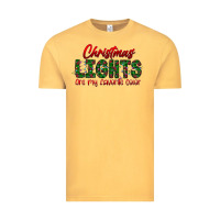 Vintage Mustard festive christmas lights text art Vintage Tee - CowhideDigitalArt