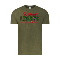Vintage Olive festive christmas lights text art Vintage Tee - CowhideDigitalArt