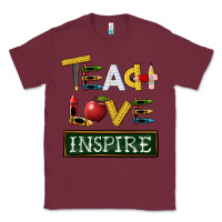 Burgundy teach love inspire Classic Tee - BarkalooDesign