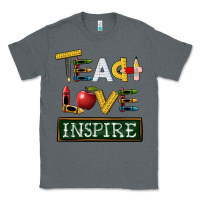 Charcoal Heather teach love inspire Classic Tee - BarkalooDesign