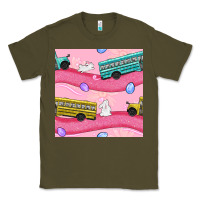 Army Green Easter School Bus Seamless Pattern Classic Tee - BundleAndBundleShop