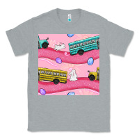 Heather Grey Easter School Bus Seamless Pattern Classic Tee - BundleAndBundleShop