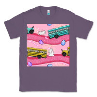 Lavender Easter School Bus Seamless Pattern Classic Tee - BundleAndBundleShop