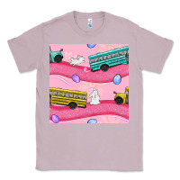 Lilac Easter School Bus Seamless Pattern Classic Tee - BundleAndBundleShop