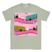 Matcha Easter School Bus Seamless Pattern Classic Tee - BundleAndBundleShop