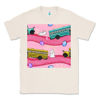 Natural Easter School Bus Seamless Pattern Classic Tee - BundleAndBundleShop