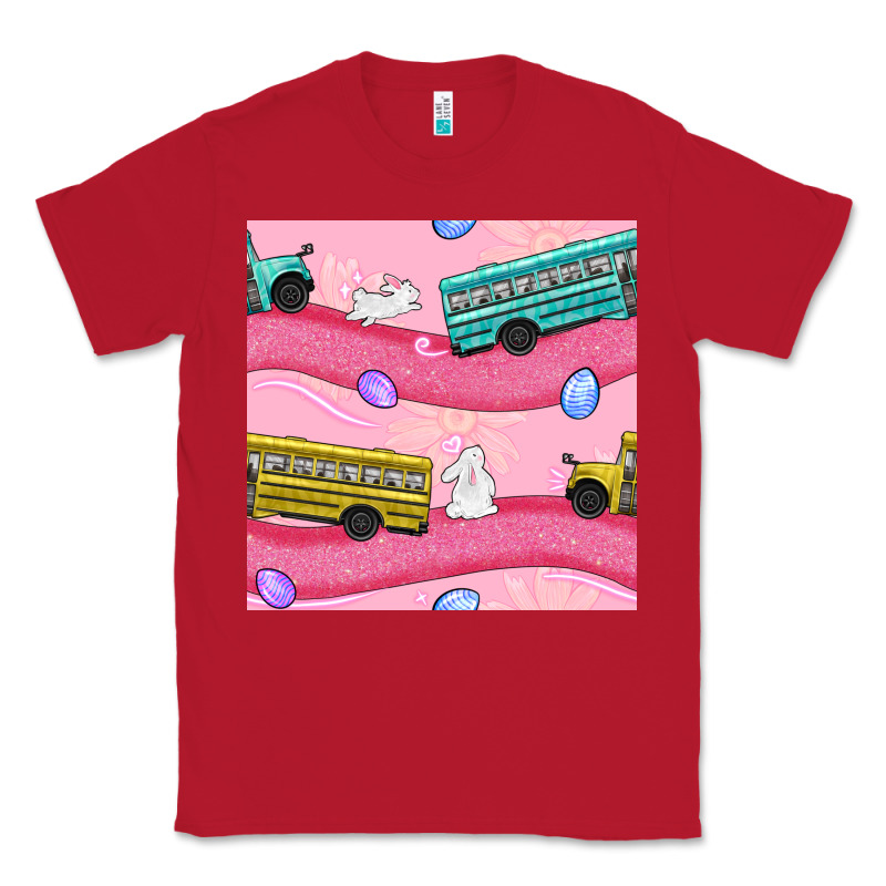 Easter School Bus Seamless Pattern Classic Tee by BundleAndBundleShop | Teevron