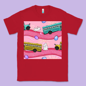 Easter School Bus Seamless Pattern Classic Tee Designed By Bundleandbundleshop