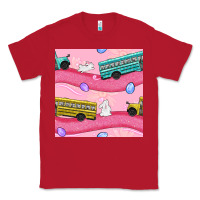 Red Easter School Bus Seamless Pattern Classic Tee - BundleAndBundleShop