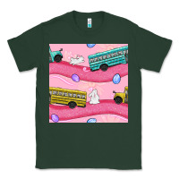 Sports Green Easter School Bus Seamless Pattern Classic Tee - BundleAndBundleShop