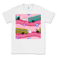 White Easter School Bus Seamless Pattern Classic Tee - BundleAndBundleShop