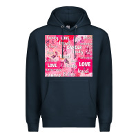 Navy breast cancer awareness pink Premium Hoodie - AdoDesignShop