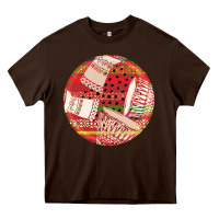Chocolate Brown african fabric pattern round earrings 2 Heavy Core Tee - BundleAndBundleShop