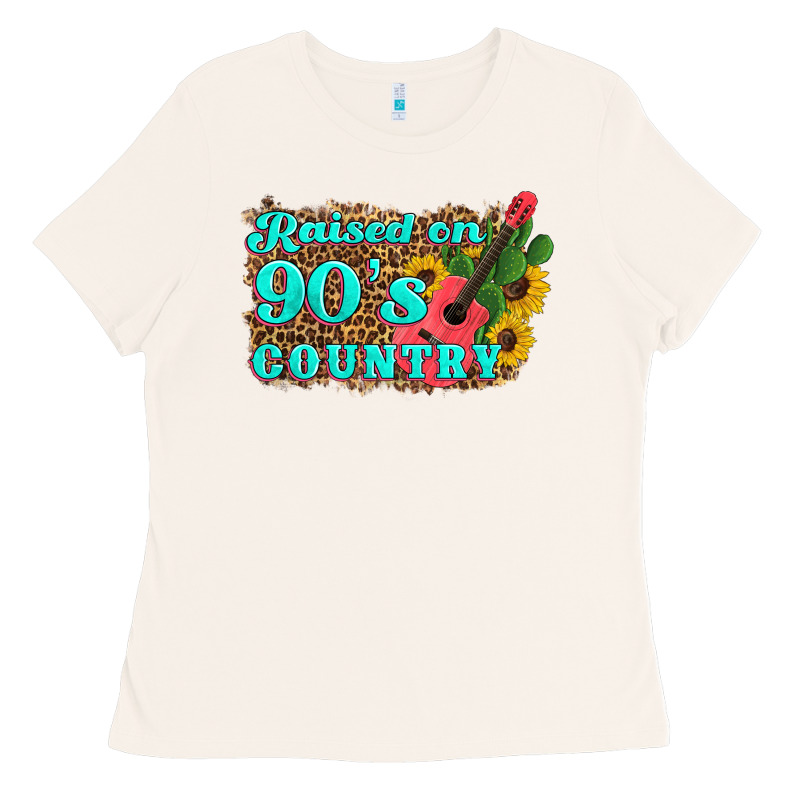 Raised 90's Country Guitar Cactus Sunflower's Ladies Tee by Artiststas | Teevron