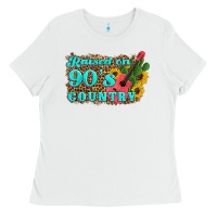 White raised 90's country guitar cactus sunflower's Ladies Tee - Artiststas