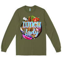 Army Green western lunch lady Long Sleeve Tee - BarkalooDesign
