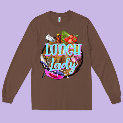 Western Lunch Lady Long Sleeve Tee Designed By Barkaloodesign