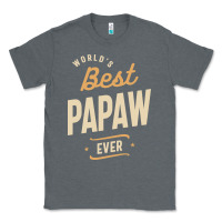 Charcoal Heather Mens Best Papaw Ever Funny Dad / Grandpa Classic Tee - DesigneFamous