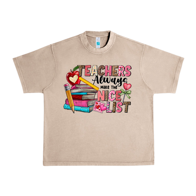 Teachers Always Make The Nice List Urban Heavy Tee by CowhideDigitalArt | Teevron