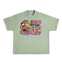 Oil Green Teachers Always Make The Nice List Urban Heavy Tee - CowhideDigitalArt