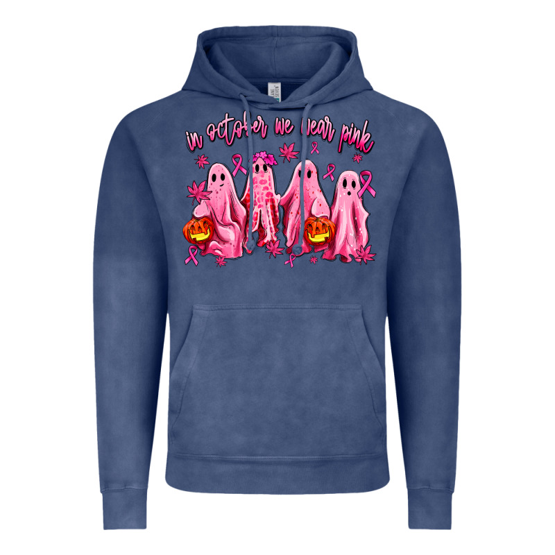 In October We Wear Pink Ghosts Vintage Hoodie by AdoDesignShop | Teevron