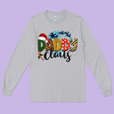 Daddy Claus Christmas Long Sleeve Tee Designed By Barkaloodesign