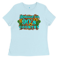 Baby Blue raised 90's country cactus sunflower's Ladies Tee - Artiststas