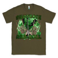 Army Green shamrock and roll Classic Tee - FaDigitalArtStudio