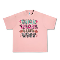Salmon Thick Thighs And Love Vibes Urban Heavy Tee - CowhideDigitalArt
