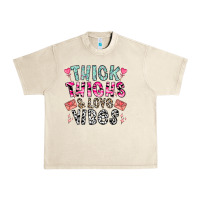 Sandshell Thick Thighs And Love Vibes Urban Heavy Tee - CowhideDigitalArt
