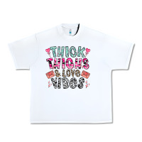 White Thick Thighs And Love Vibes Urban Heavy Tee - CowhideDigitalArt