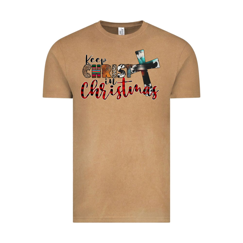 Keep Christ In Christmas Vintage Tee by CowhideDigitalArt | Teevron