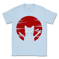 Dusty Blue ninja cat japanese Classic Tee - DesigneFamous