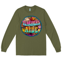 Army Green western groovy teachers aide Long Sleeve Tee - BarkalooDesign
