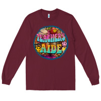Burgundy western groovy teachers aide Long Sleeve Tee - BarkalooDesign
