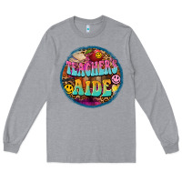 Heather Grey western groovy teachers aide Long Sleeve Tee - BarkalooDesign