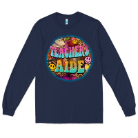 Navy western groovy teachers aide Long Sleeve Tee - BarkalooDesign