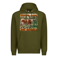 Army Green whatever lassos your longhorn Premium Hoodie - RanaPortraitStore