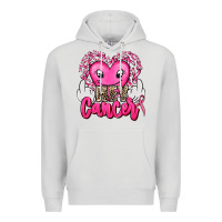 Dove Grey hey cancer with middle fingers Premium Hoodie - AdoDesignShop
