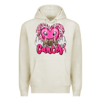 Oatmeal Heather hey cancer with middle fingers Premium Hoodie - AdoDesignShop