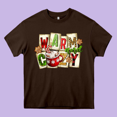 Warm And Cozy Hot Cocoa Heavy Core Tee Designed By Fadigitalartstudio